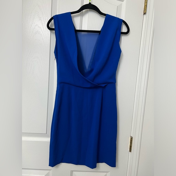Pending local sale 💙Aritzia Babaton Rylan Draped Back Mini Dress - Picture 2 of 8